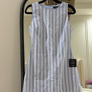 Lulu's Light Blue and White Striped Mini Dress